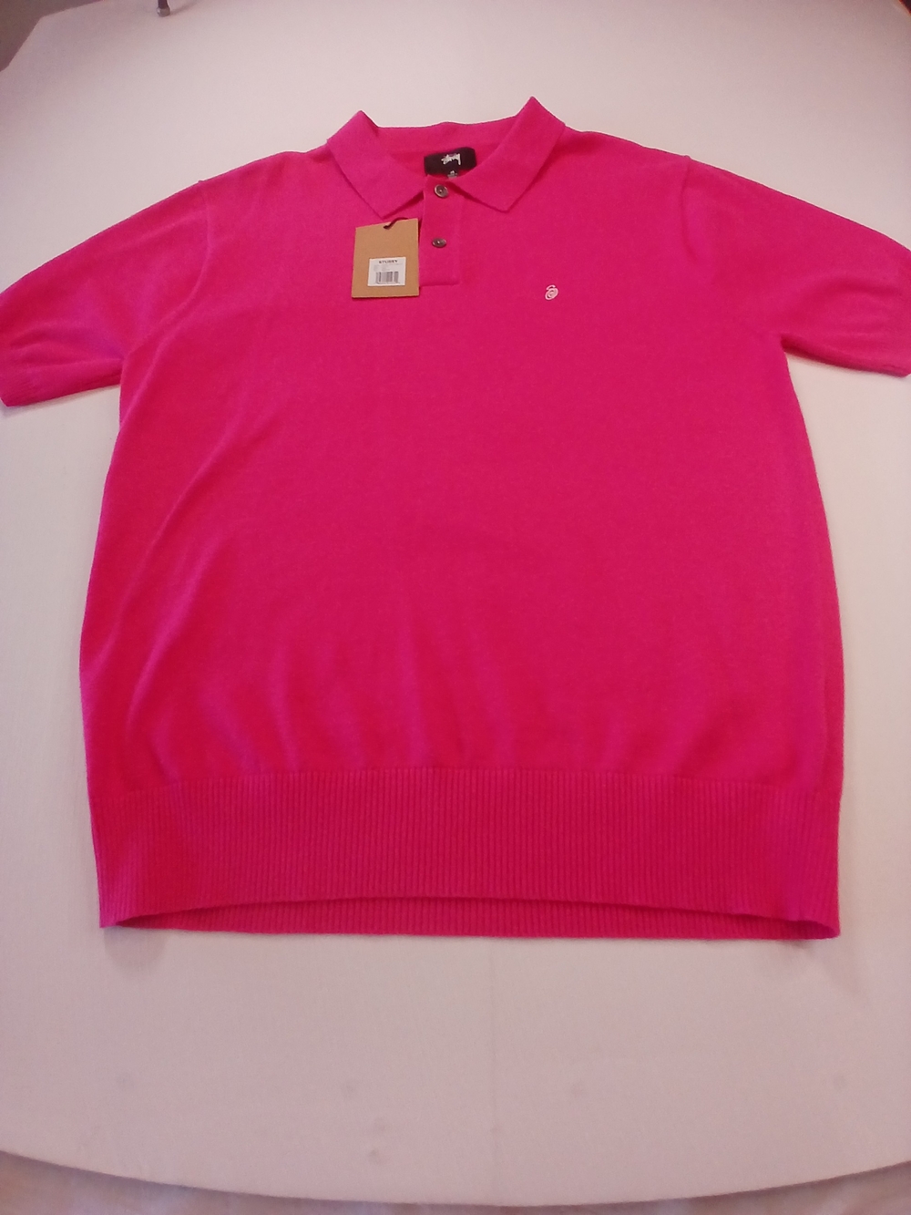 Stussy Men’s Hot Pink Polo Shirt - Picture 4 of 12